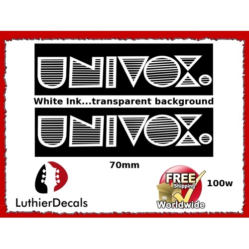 Univox Guitar Decal Headstock Restoration Logo #100w