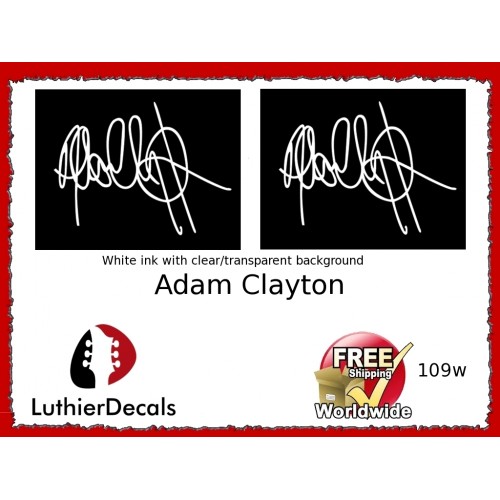 Adam Clayton Guitar Decal Signature 109w