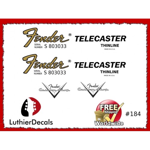 Fender Telecaster Thinline Guitar Decal 184