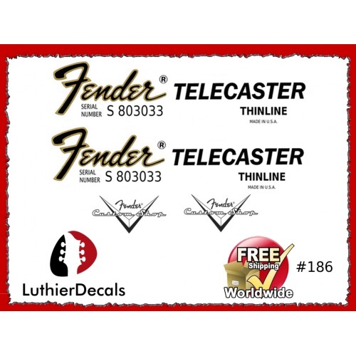 Fender Telecaster Thinline Guitar Decal 186