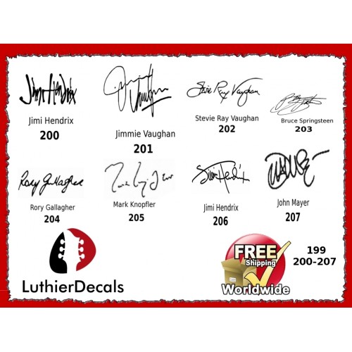 Guitar Players Bruce Springsteen Signature Guitar Decal 203 - Image 2