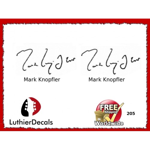 Guitar Players Mark Knopfler Signature Guitar Decal 205