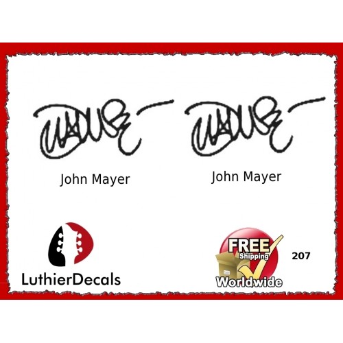 Guitar Players John Mayer Signature Guitar Decal 207