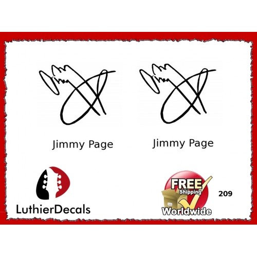 Guitar Players Jimmy Page Signature Guitar Decal 209