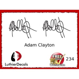 Adam Clayton Guitar Decal Signature 234