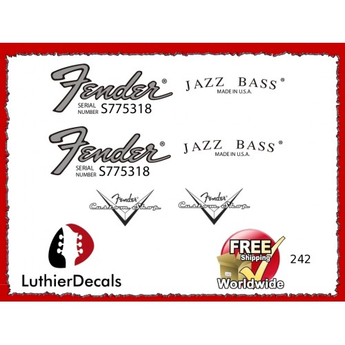 Fender Jazz Bass Guitar Decal #242