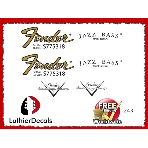 Fender Jazz Bass Guitar Decal #243
