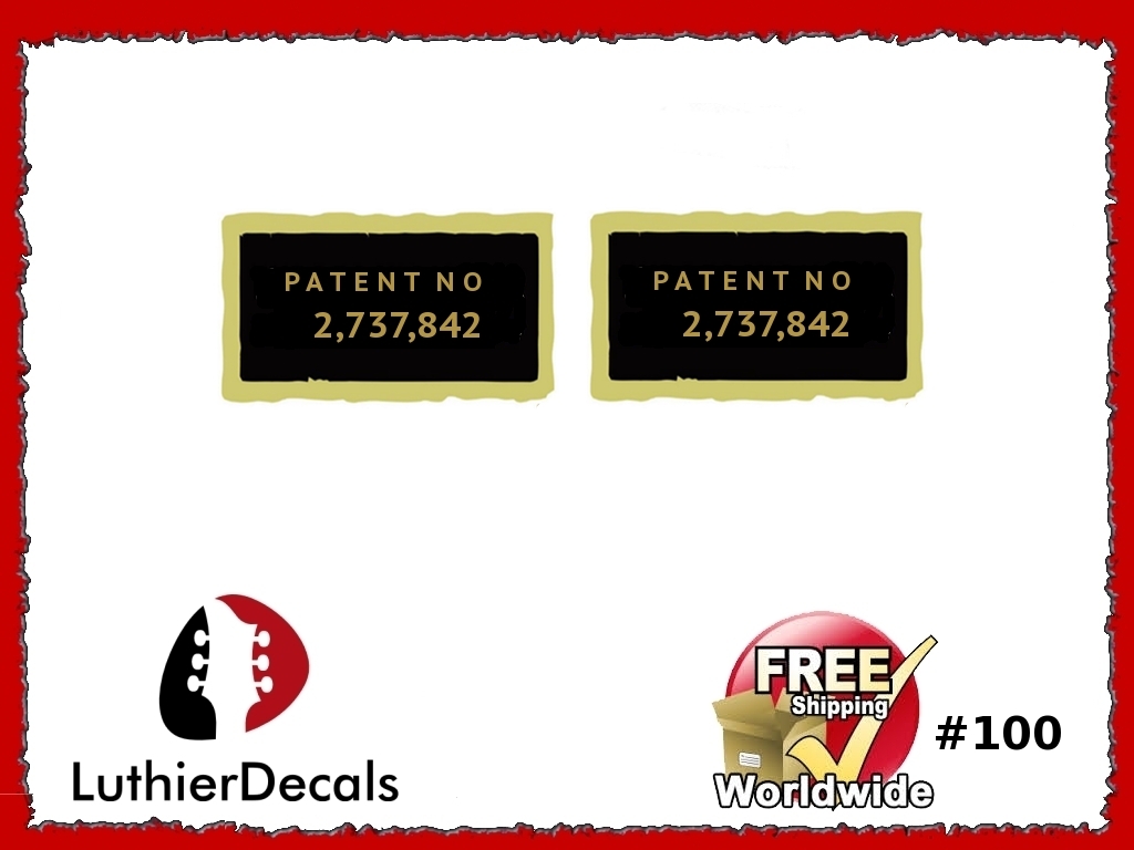 Humbucker Patent Number Decal Guitar Decal #100