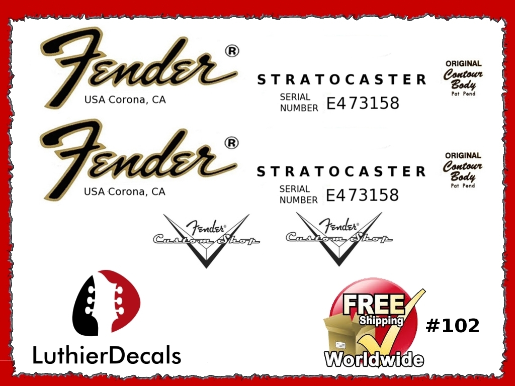 Fender Decal Stratocaster Guitar #102