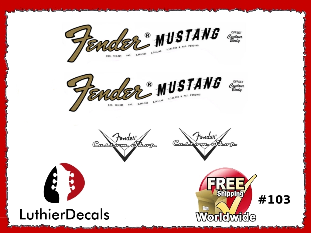 Fender Mustang Decal Guitar Decal #103