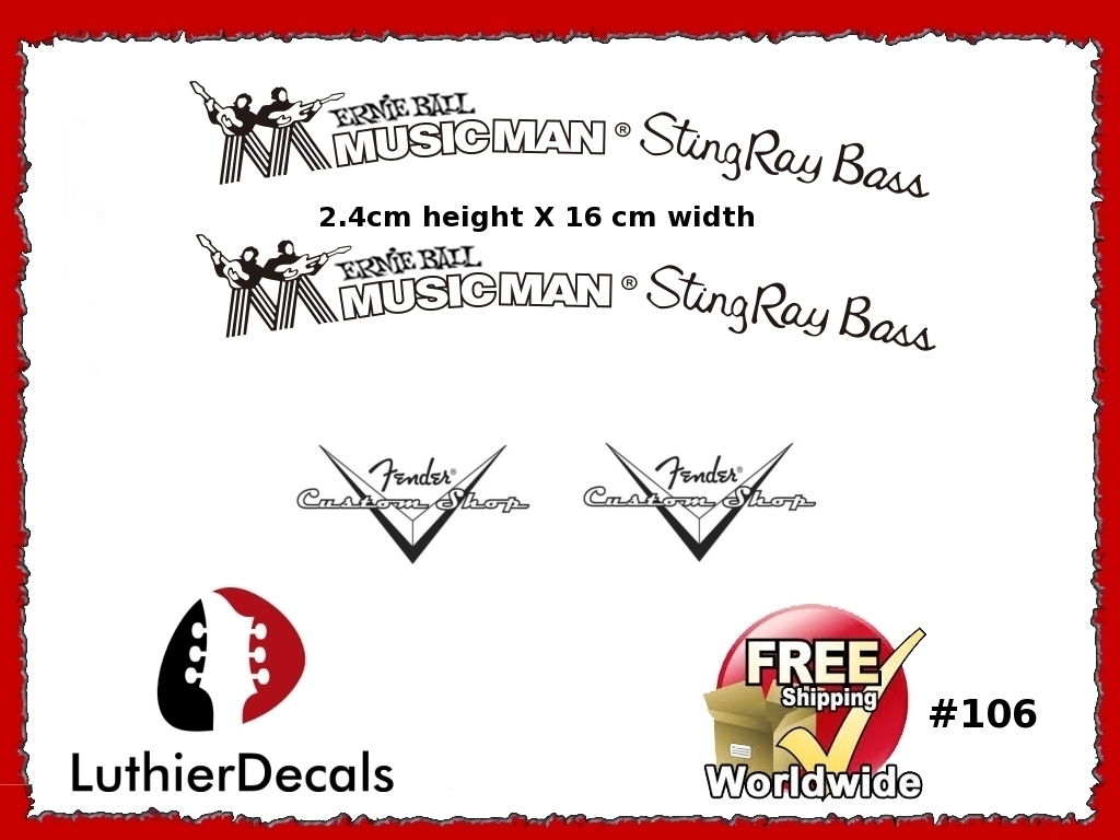 Musicman StingRay Bass Ernie Ball Guitar Decal #106