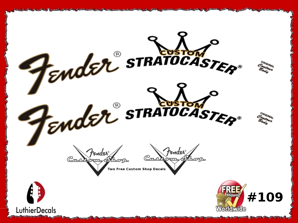 Fender Decal Stratocaster Headstock Guitar #109