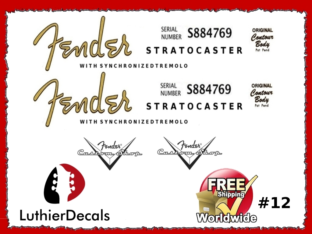 Fender Stratocaster Guitar Decal #12