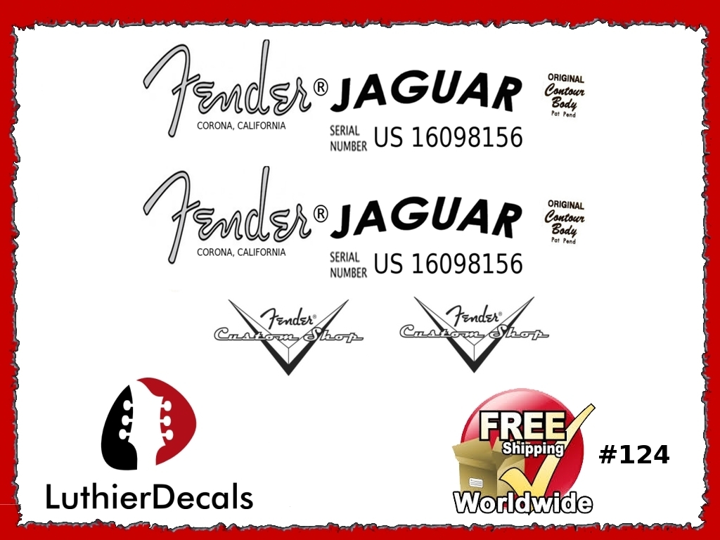Fender Jaguar Guitar Decal #124