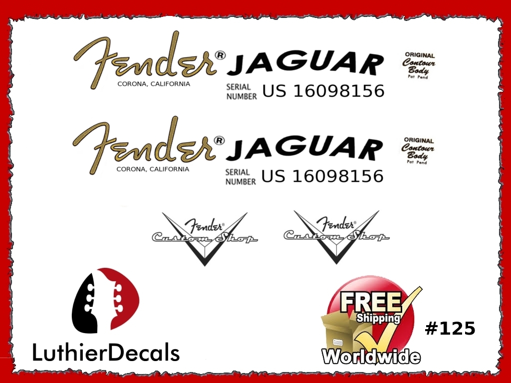 Fender Jaguar Guitar Decal #125