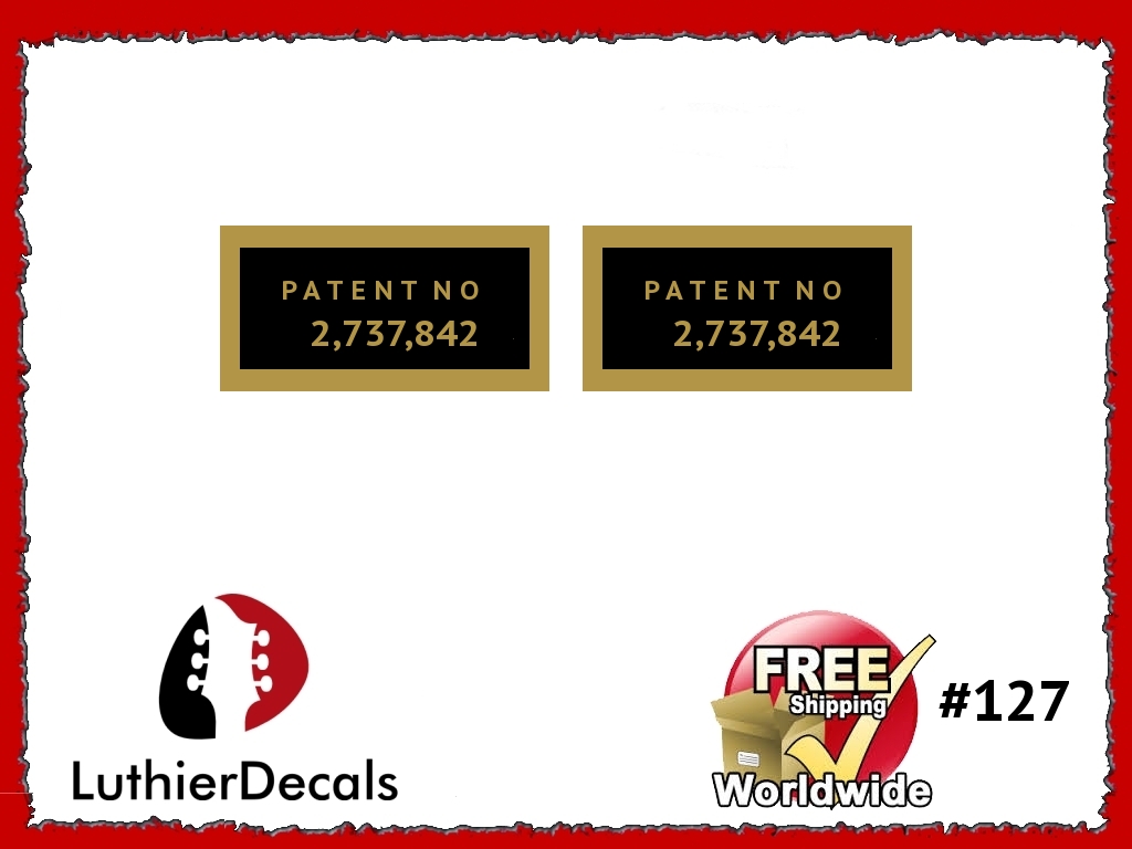 Humbucker Patent Number Decal Guitar Decal #127