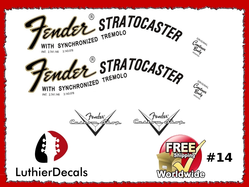 Fender Stratocaster Guitar Decal #14