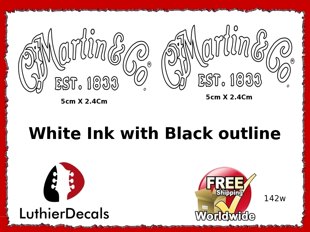 Martin & Co. Guitar Decal 142w