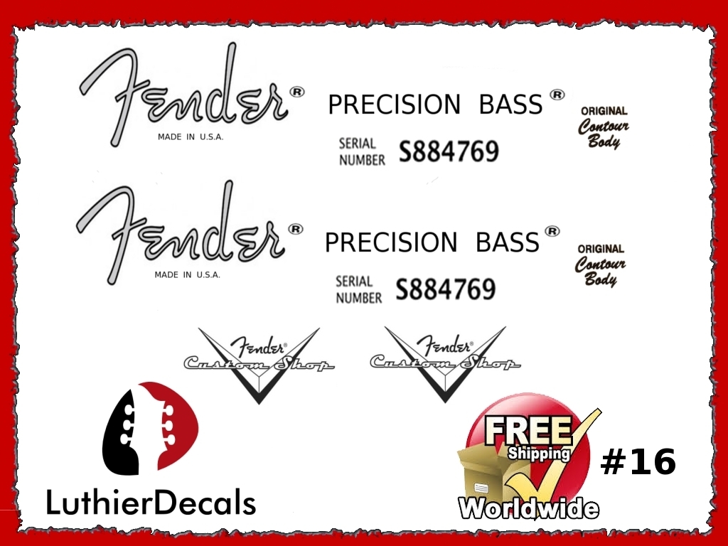 Fender Precision Bass Guitar Decal #16
