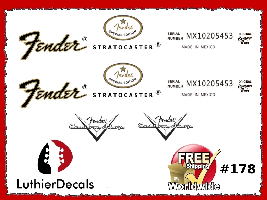 Fender Stratocaster Guitar Decal Mexico 178