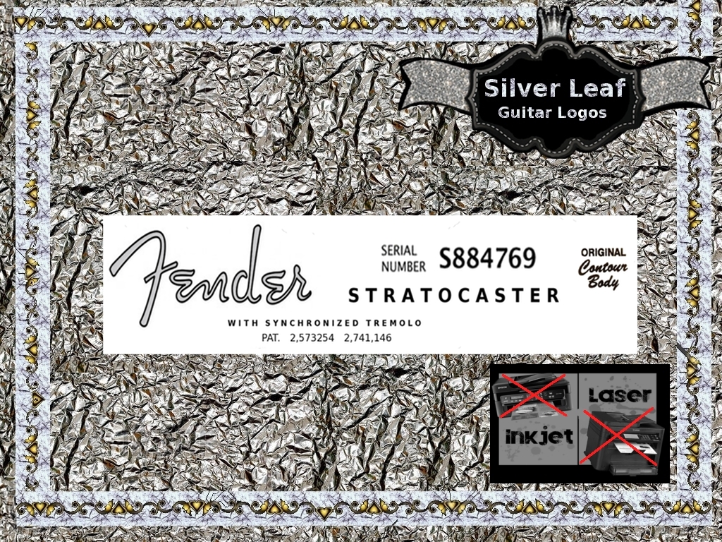 Fender Stratocaster Guitar Decal 1s