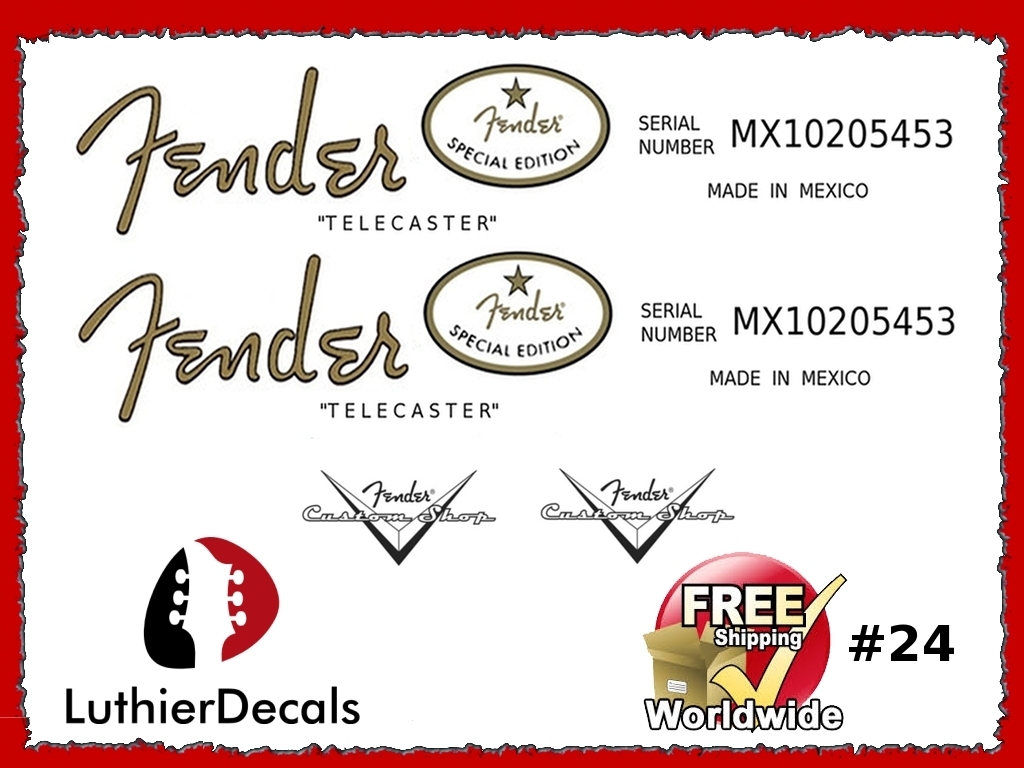 Fender Telecaster Guitar Decal #24