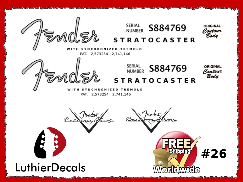 Fender Stratocaster Guitar Decal #26