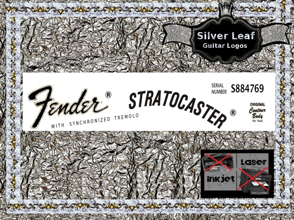Fender Stratocaster Guitar Decal 26s