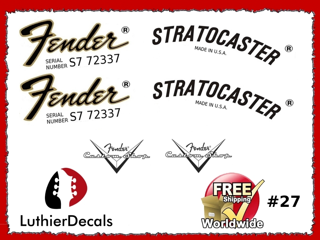 Fender Stratocaster Guitar Decal #27 Copy