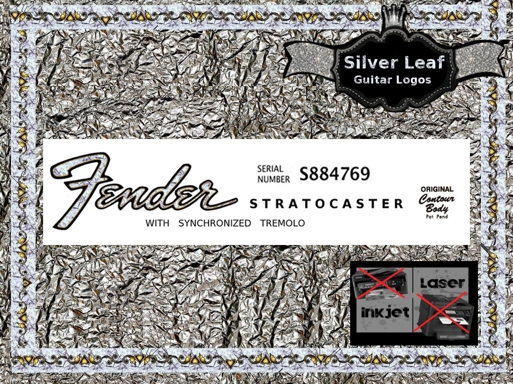 Fender Stratocaster Guitar Decal 27s