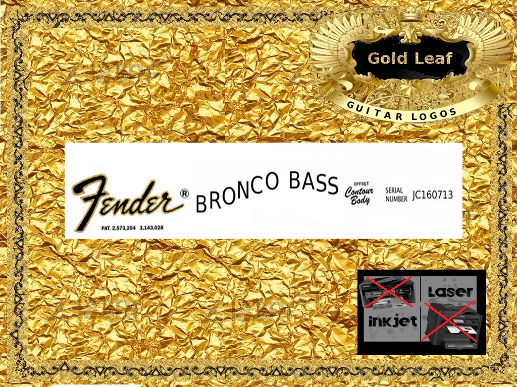 Fender Bronco Bass Guitar Decal 29g