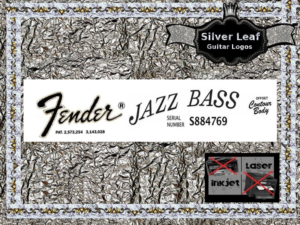 Fender Jazz Bass Guitar Decal 30s