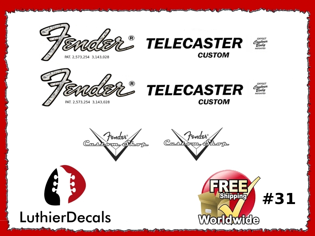 Fender Telecaster Custom Guitar Decal #31