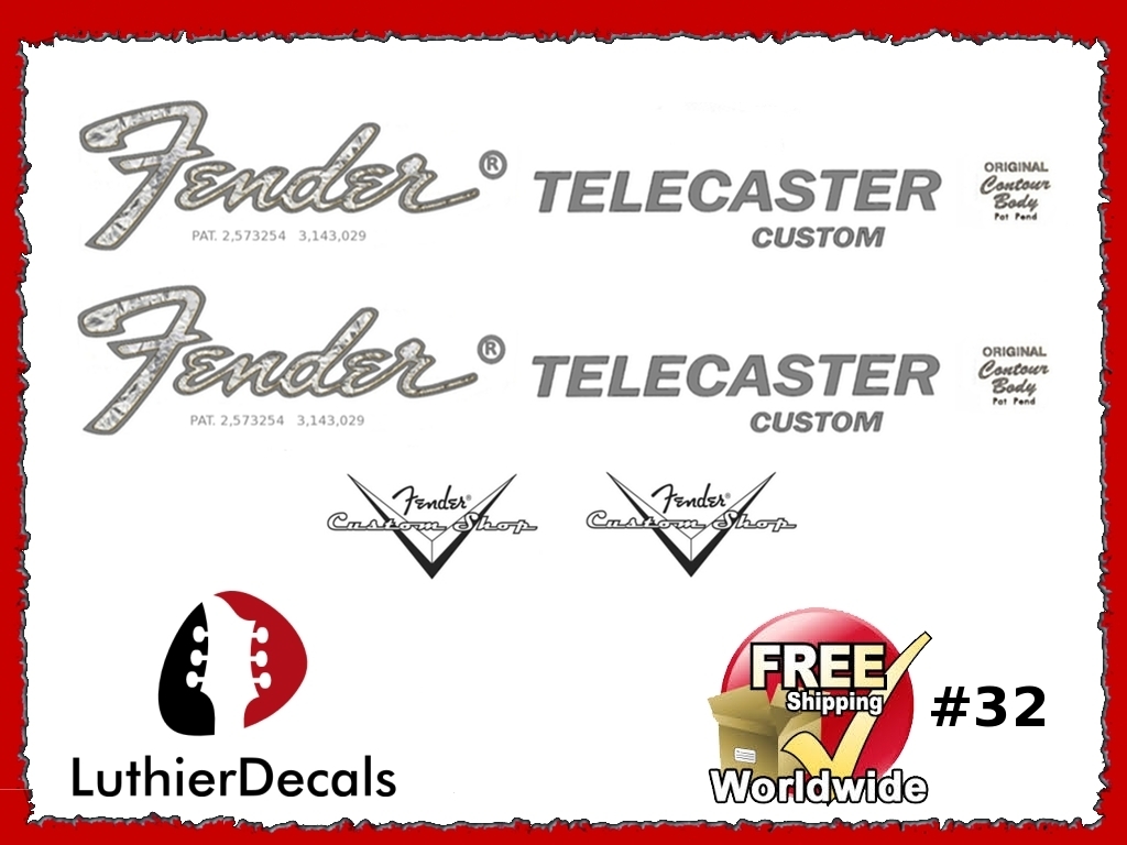 Fender Telecaster Custom Guitar Decal #32