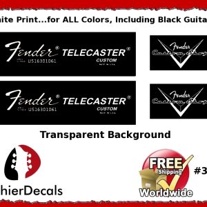Fender Telecaster Custom Guitar Decal #36w