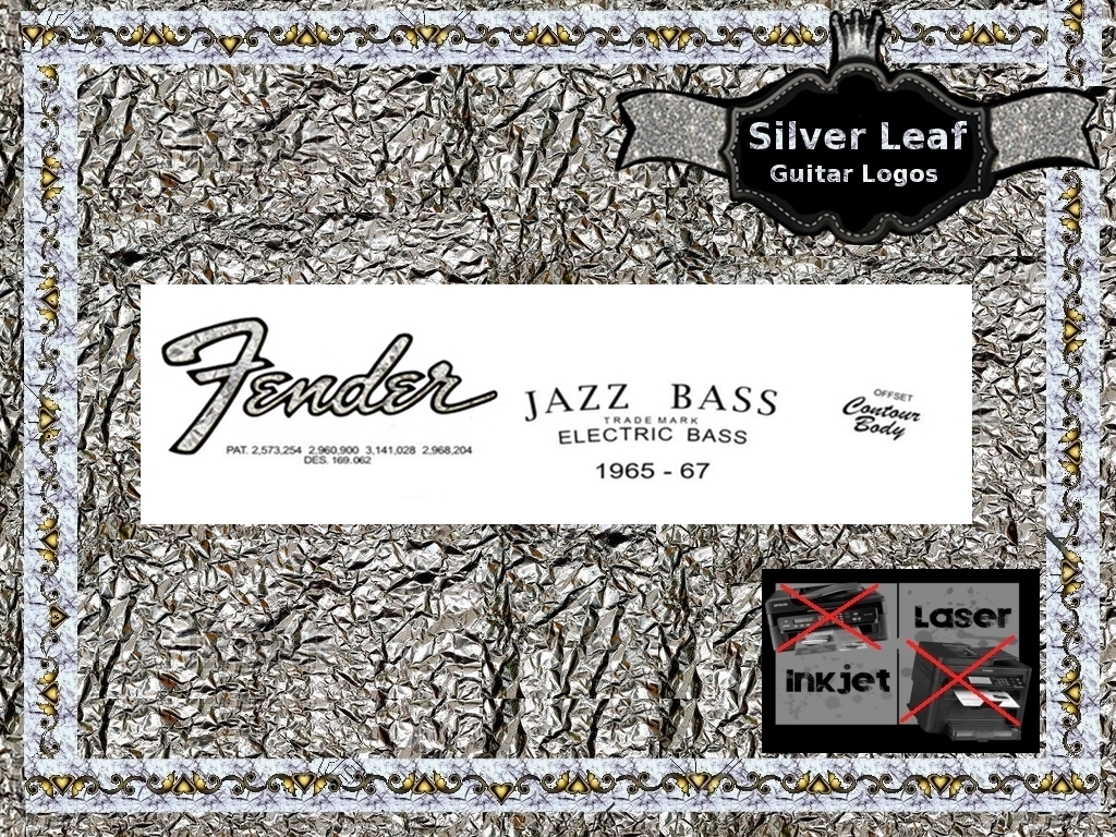 Fender Jazz Bass Guitar Decal 40s