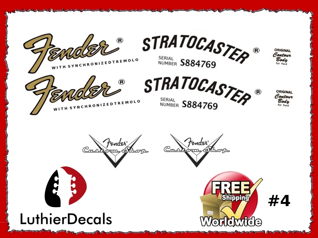 Fender Decal Stratocaster Guitar Decal #4