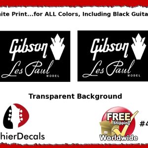 Gibson Guitar Decal Les Paul White #4w