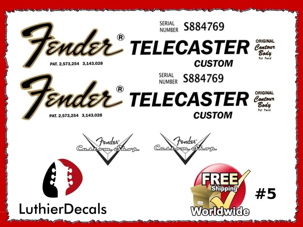 Fender Telecaster Custom Guitar Decal #5