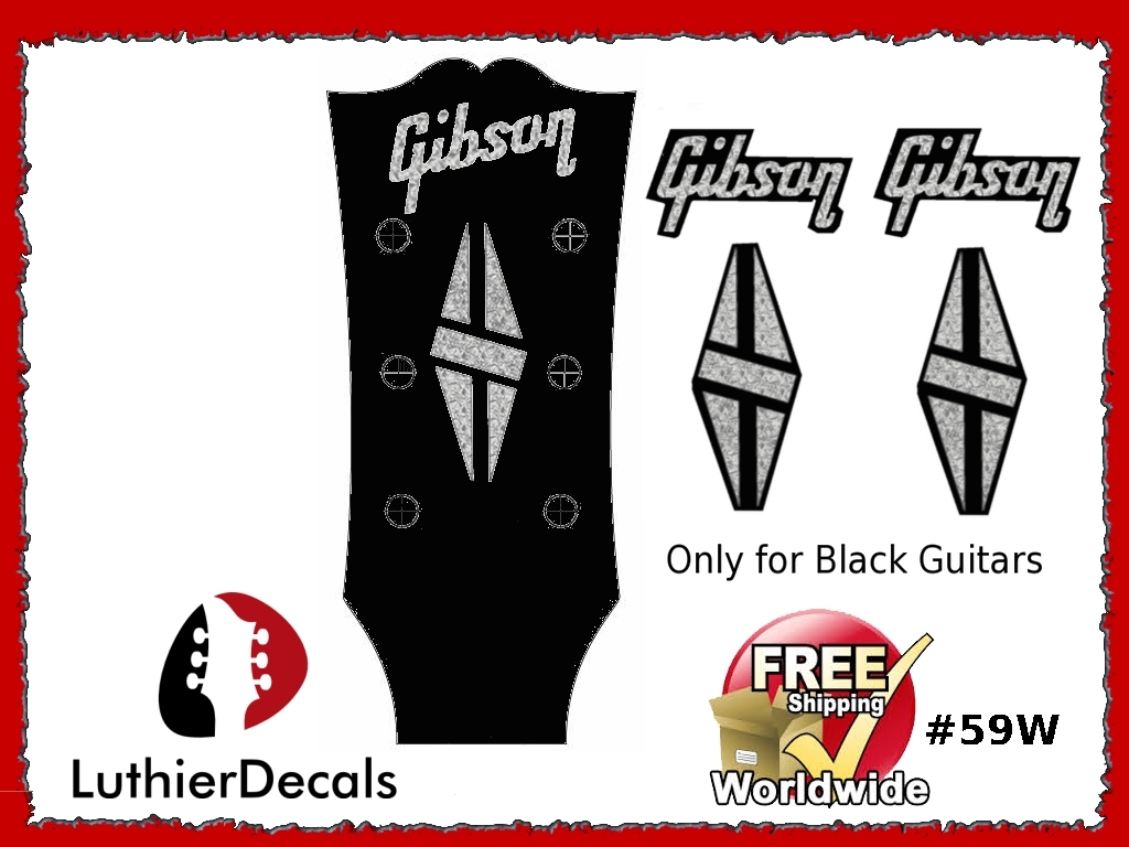 Gibson Guitar Decal for Black Guitars #59w