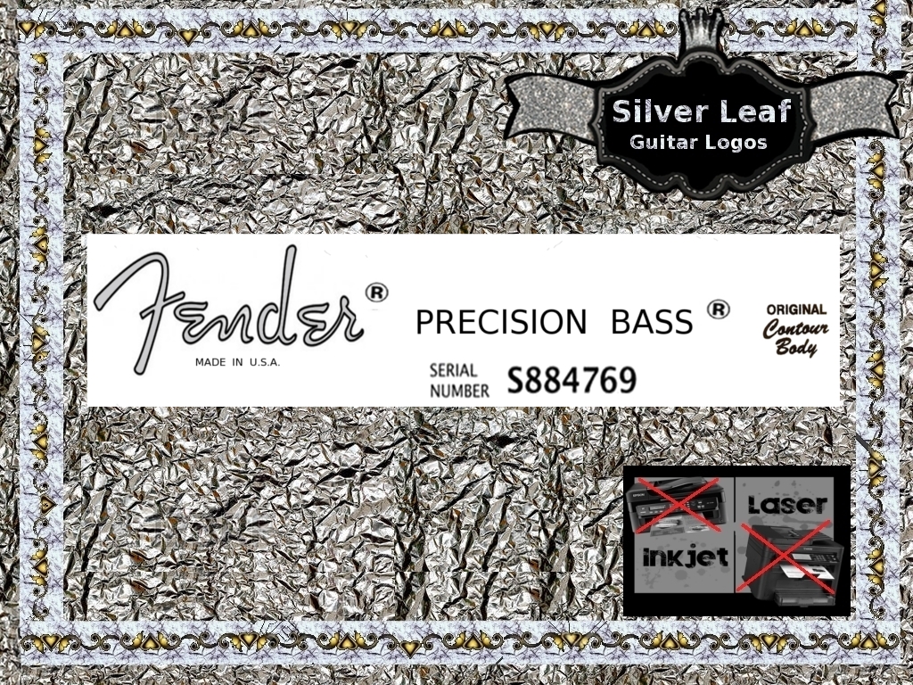 Fender Precision Bass Guitar Decal 5s