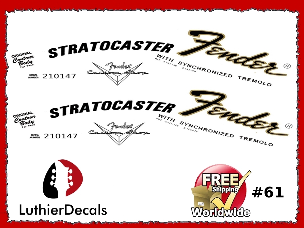 Fender Stratocaster Left hand Guitar Decal #61 Copy