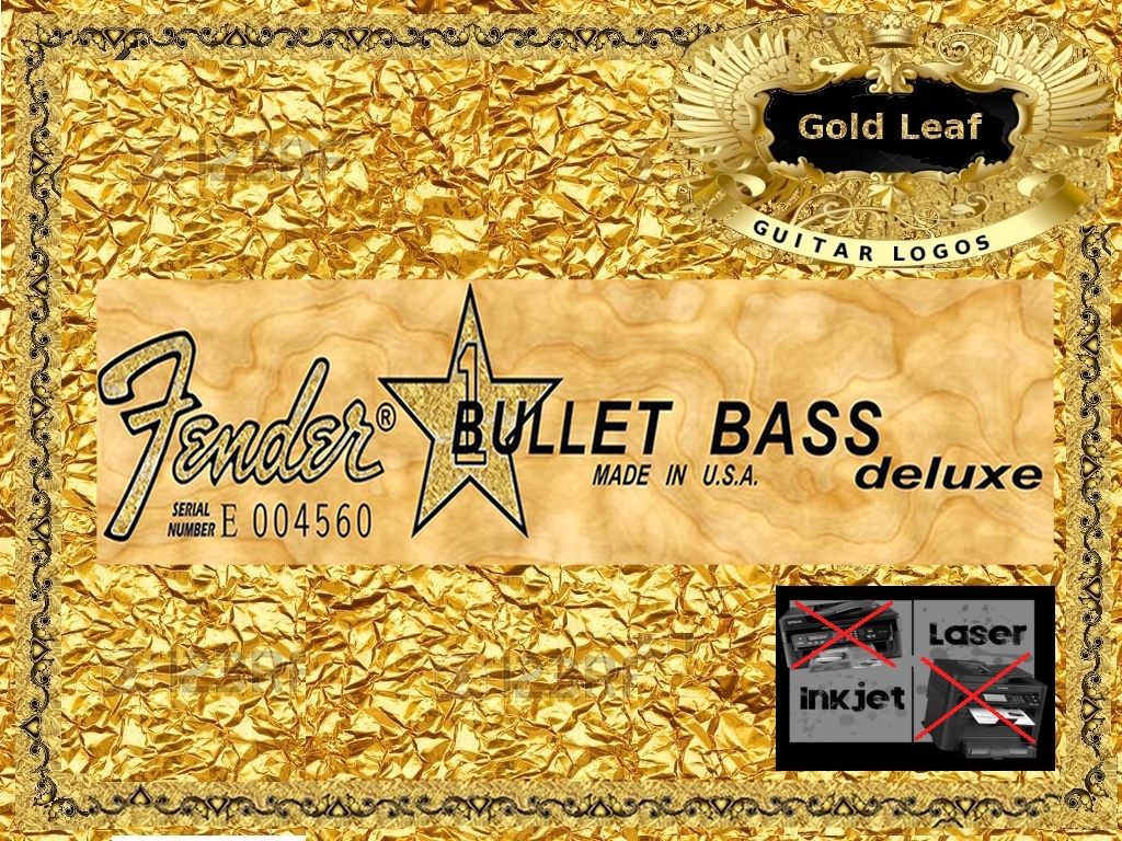 Fender Bullet Bass Deluxe Guitar Decal Waterslide #74g
