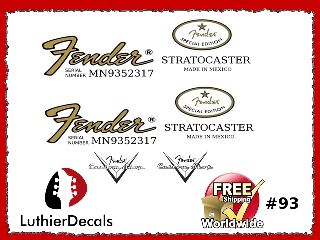 Fender Stratocaster Mexico Guitar Decal #93