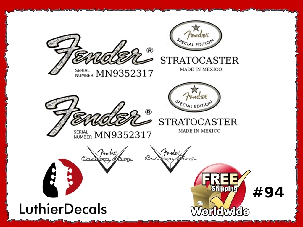 Fender Stratocaster Mexico Guitar Decal #94