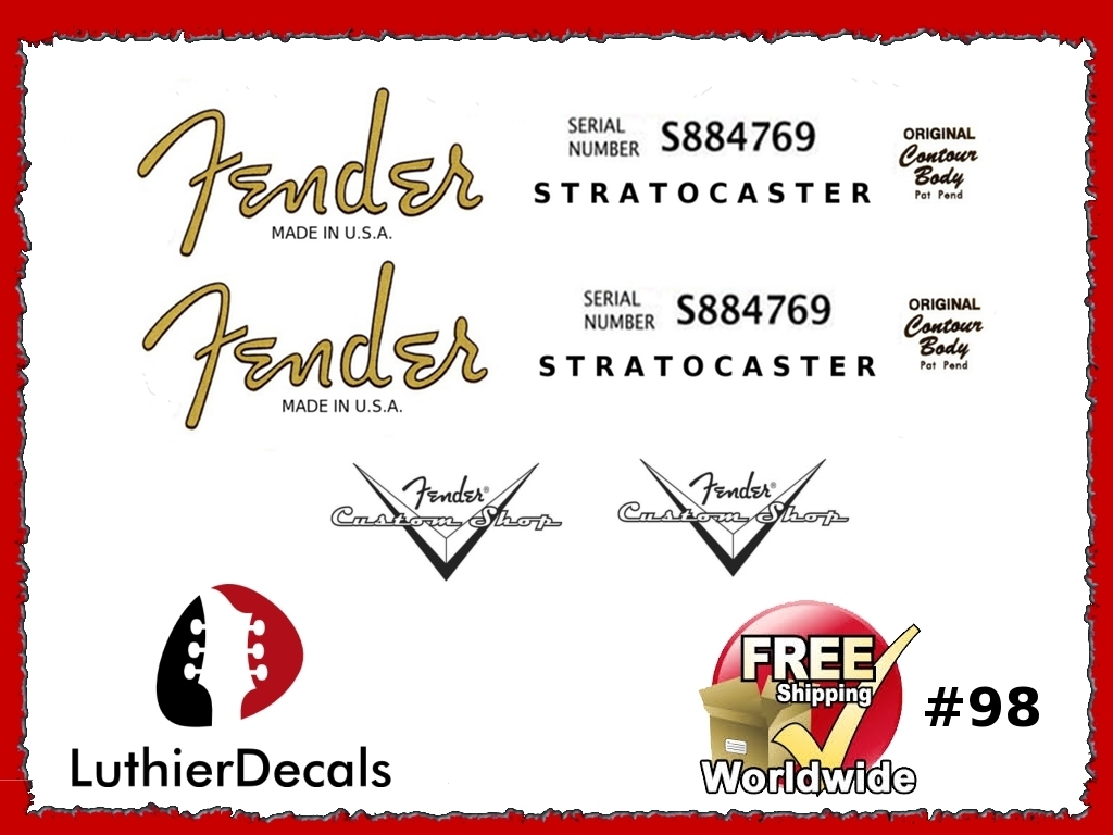 Fender Decal Stratocaster Guitar Decal #98