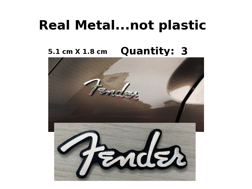Fender Metal Guitar Decal Emblem FD3