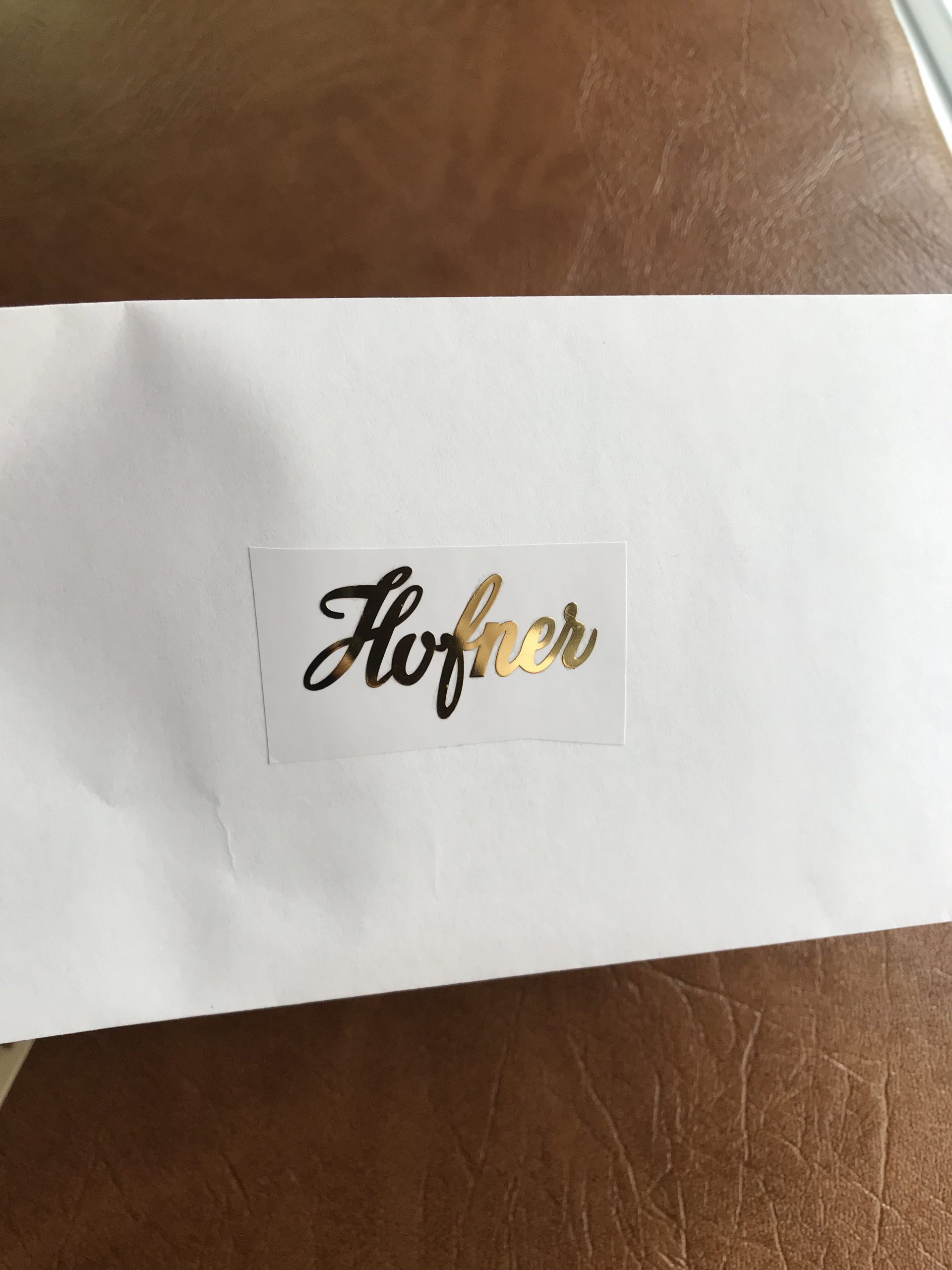 Hofner Guitar Decal 3D Laser Metal M14b