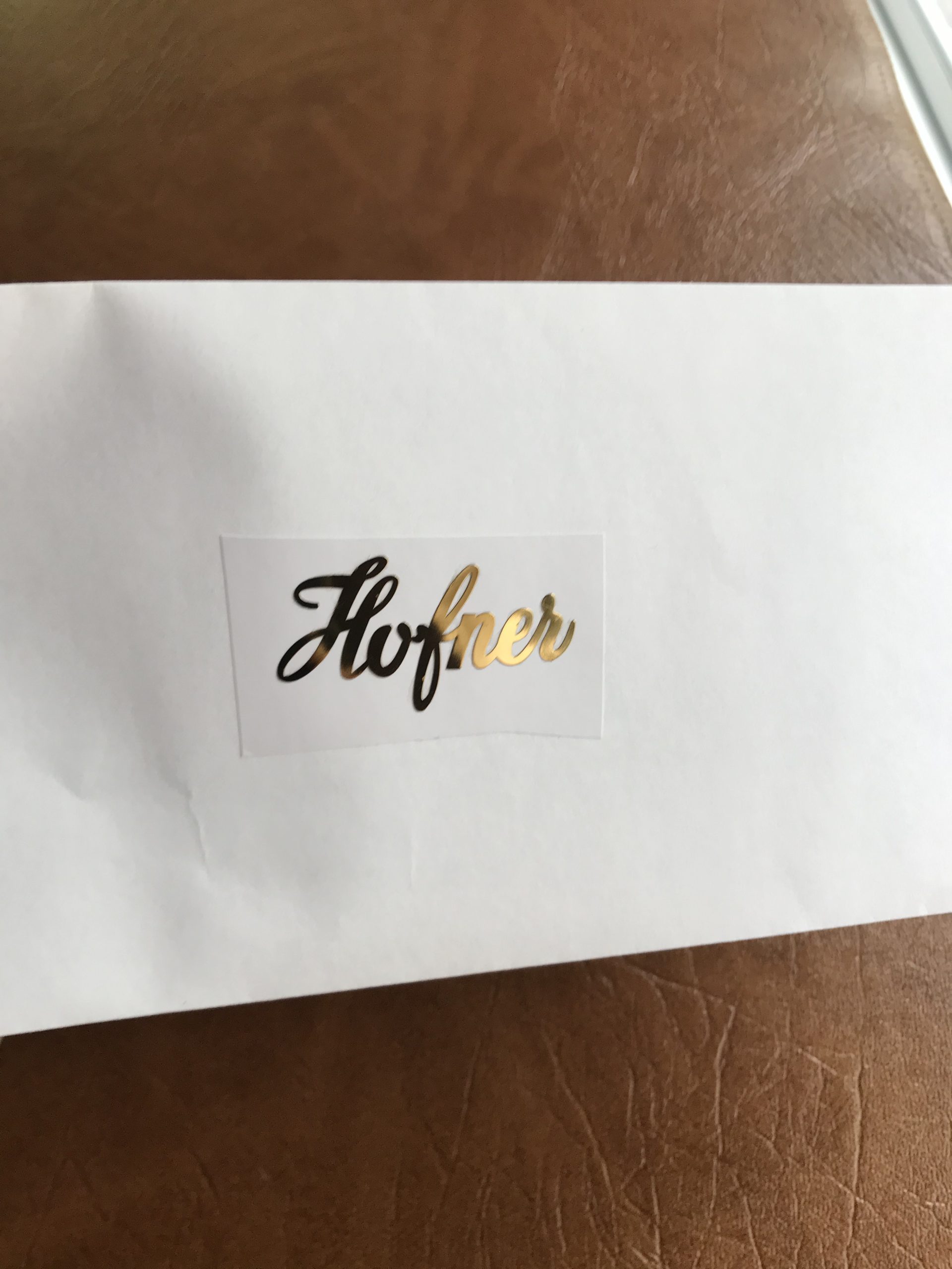 Hofner Guitar Decal 3D Laser Metal M14