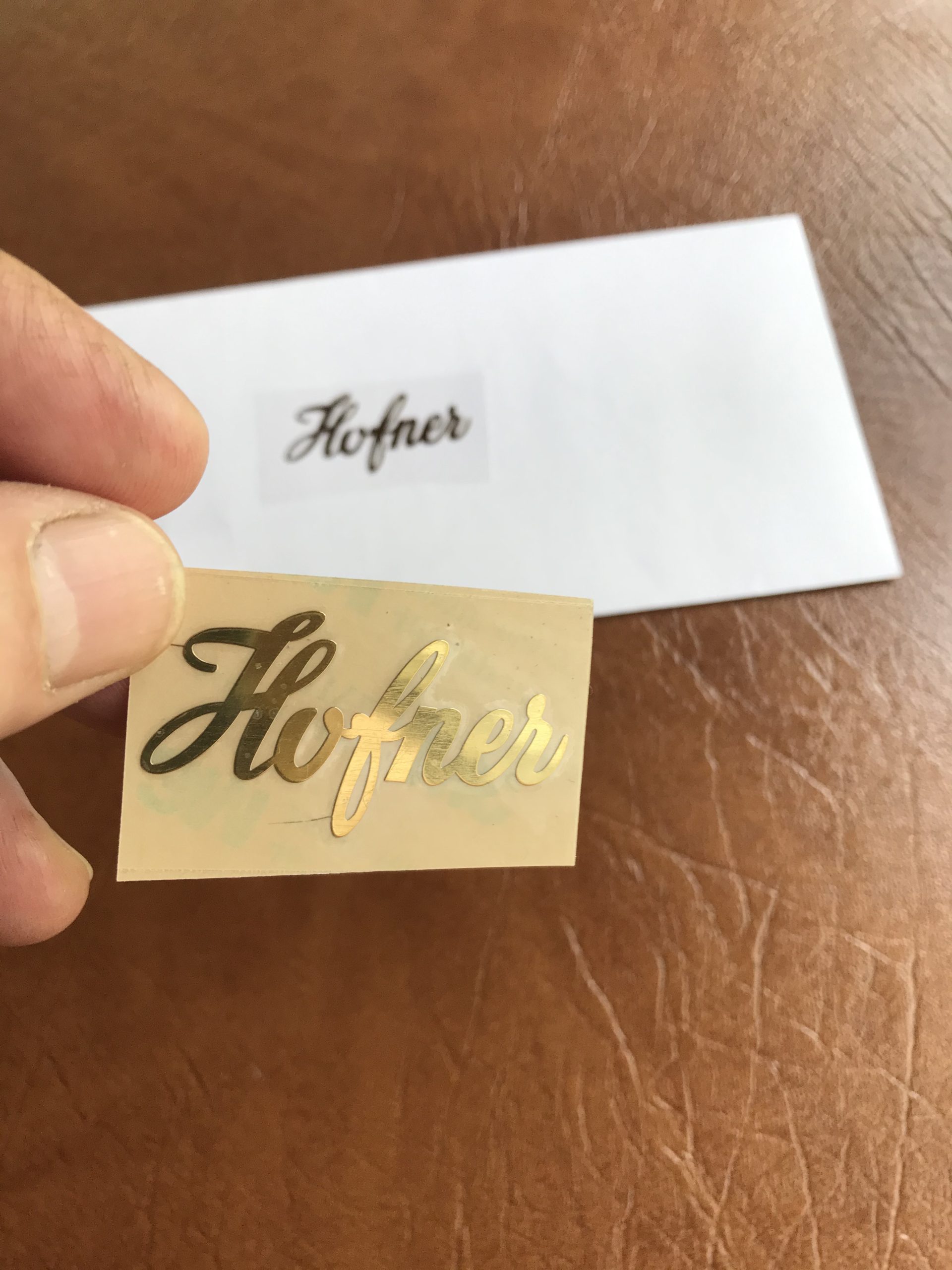 Hofner Guitar Decal 3D Laser Metal M14b